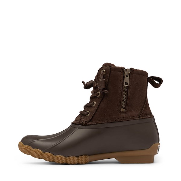alternate view Womens Sperry Saltwater&trade; Lace-Up Duck Boot - Dark BrownALT1