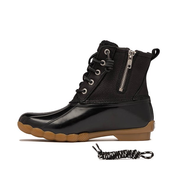 alternate view Womens Sperry Saltwater&trade; Lace-Up Duck Boot - BlackALT1