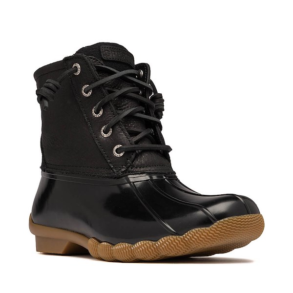 alternate view Womens Sperry Saltwater&trade; Lace-Up Duck Boot - BlackALT5