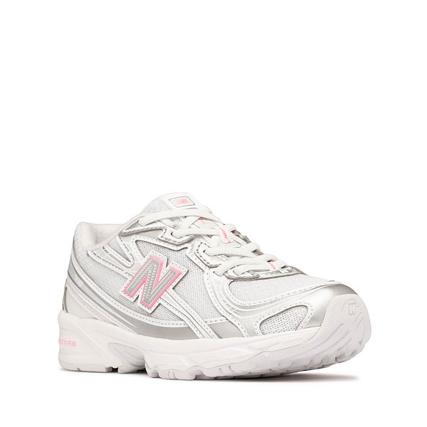 alternate view New Balance 740 Athletic Shoe - Little Kid - Silver Metallic / Signal PinkALT5