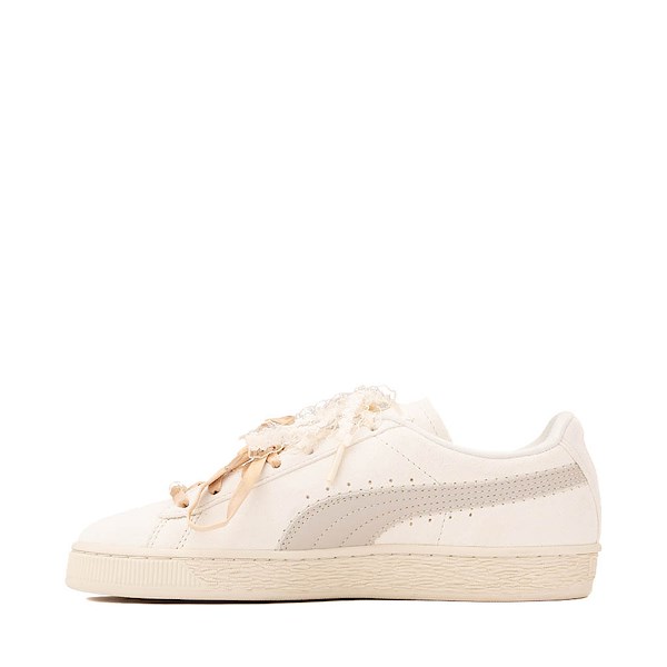 alternate view Womens PUMA Suede Bloom Athletic Shoe - Frosted Ivory / Silver FogALT1