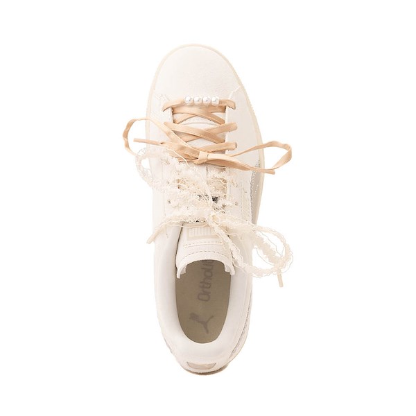 alternate view Womens PUMA Suede Bloom Athletic Shoe - Frosted Ivory / Silver FogALT2