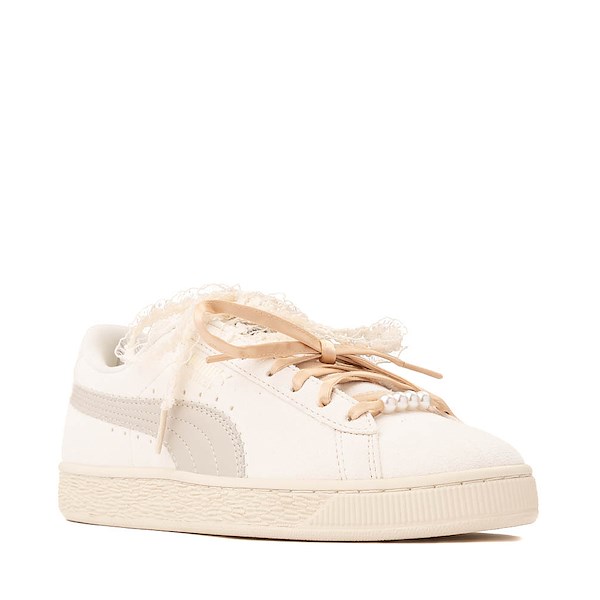 alternate view Womens PUMA Suede Bloom Athletic Shoe - Frosted Ivory / Silver FogALT5