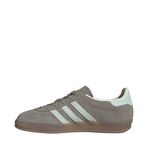 alternate view Womens adidas Gazelle Indoor Athletic Shoe - Silver Pebble / Linen Green / GumALT1