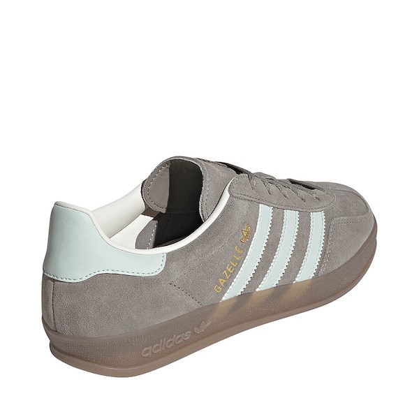 alternate view Womens adidas Gazelle Indoor Athletic Shoe - Silver Pebble / Linen Green / GumALT4