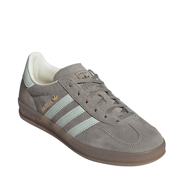 alternate view Womens adidas Gazelle Indoor Athletic Shoe - Silver Pebble / Linen Green / GumALT5