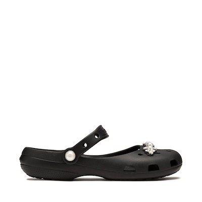 Main view of Womens Crocs Classic Pearls Ballet Flat - Black
