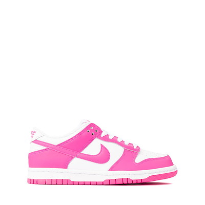 Main view of Nike Dunk Low Athletic Shoe - Big Kid - White / Pink / Laser Fuchsia