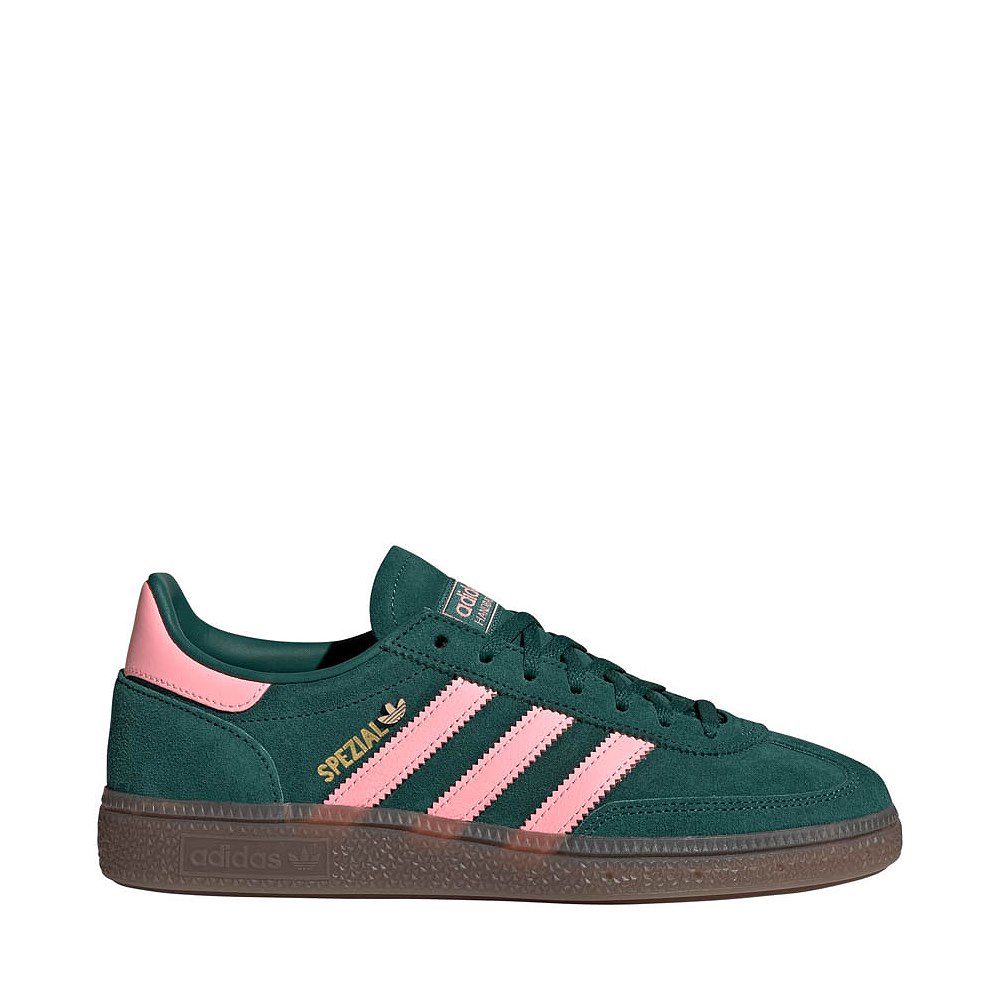 Womens adidas Handball Spezial Athletic Shoe - Collegiate Green / Pink Spark / Gold Metallic