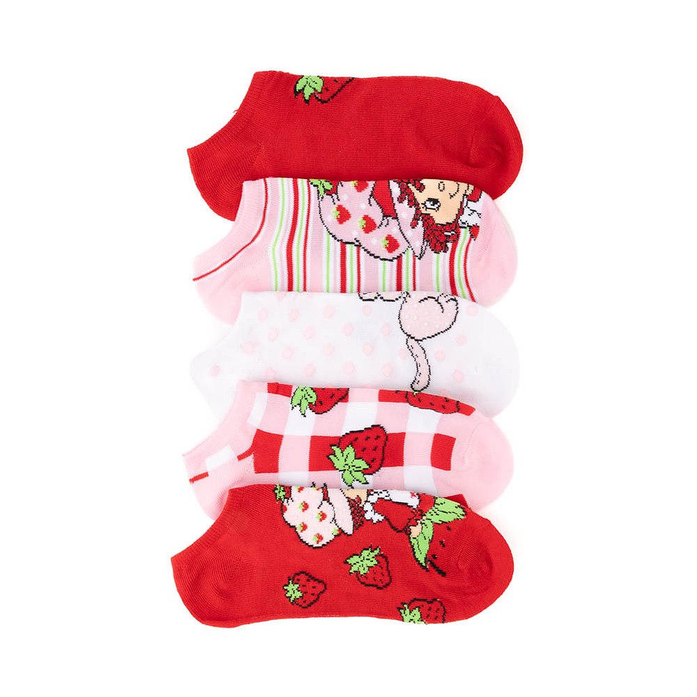 Womens Strawberry Shortcake No Show Socks 5 Pack - Multicolor