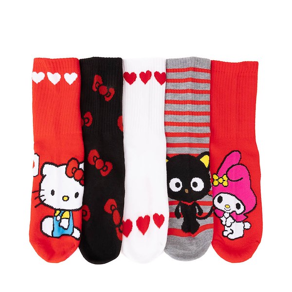 alternate view Womens Hello Kitty&reg; Crew Sock 5 Pack - MulticolorALT1