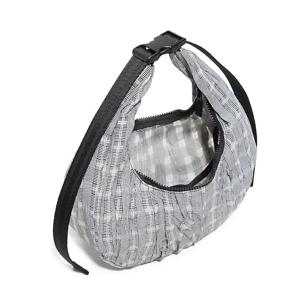 alternate view Hunter Mini Lune Ruched Shoulder Bag - Black / White PatternALT1