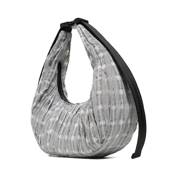 alternate view Hunter Mini Lune Ruched Shoulder Bag - Black / White PatternALT2