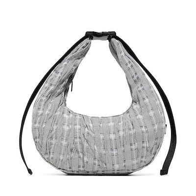 Main view of Hunter Mini Lune Ruched Shoulder Bag - Black / White Pattern