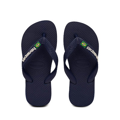 Main view of Havaianas Brazil Logo Flip-Flop - Toddler / Little Kid - Navy