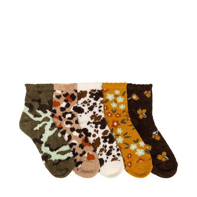Main view of Womens Cozy Trends Scallop Quarter Socks 5-Pack - Multicolor