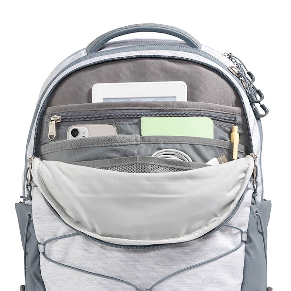 alternate view The North Face Borealis Backpack - TNF White Metallic Melange / Mid GreyALT3