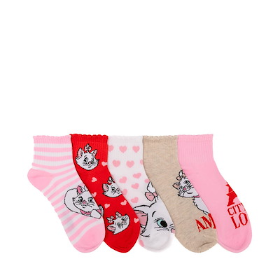 Main view of Disney Aristocats Heart Quarter Socks 5-Pack - Little Kid - Multicolor