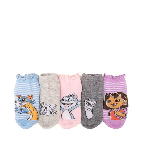 alternate view Dora the Explorer Ruffle Quarter Socks 5-Pack - Toddler - MulticolorALT1