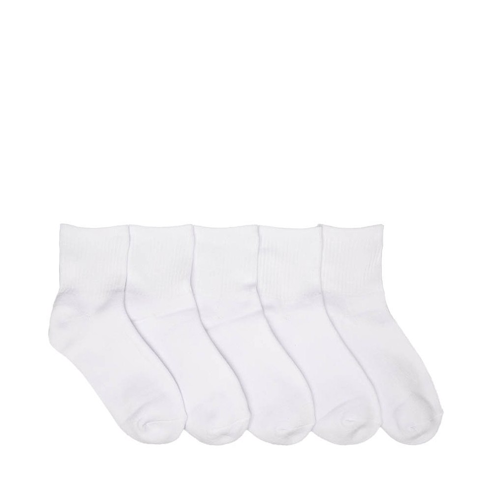Womens Half Crew Socks 5 Pack - White