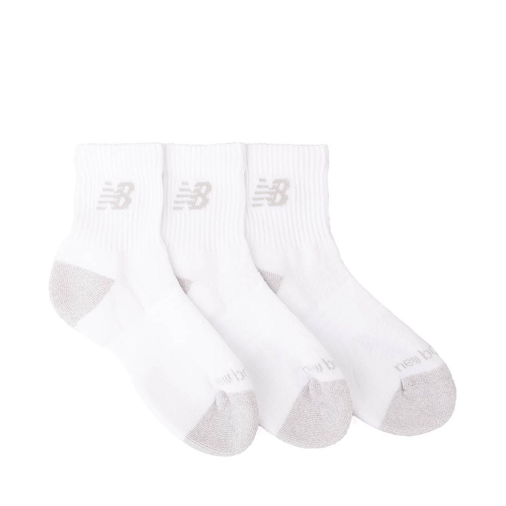 New Balance Cushion Quarter Socks 3 Pack - Little Kid - White