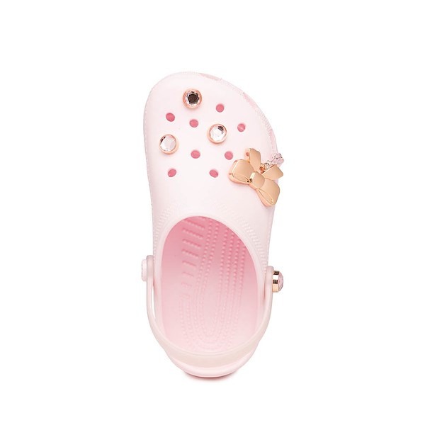 alternate view Crocs Classic Bling Bows Clog - Little Kid / Big Kid - Pink MilkALT2