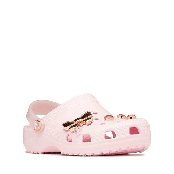 alternate view Crocs Classic Bling Bows Clog - Little Kid / Big Kid - Pink MilkALT5
