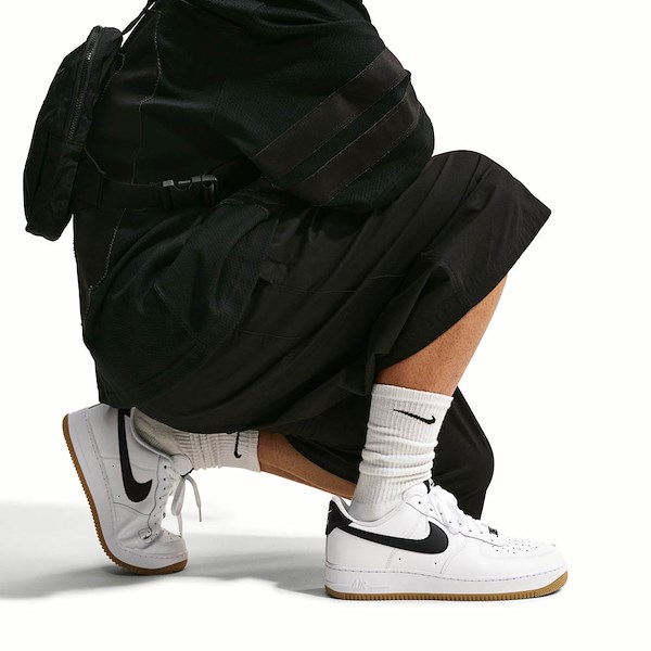 alternate view Mens Nike Air Force 1 '07 Athletic Shoe - White / Black / Gum Light BrownALT1C