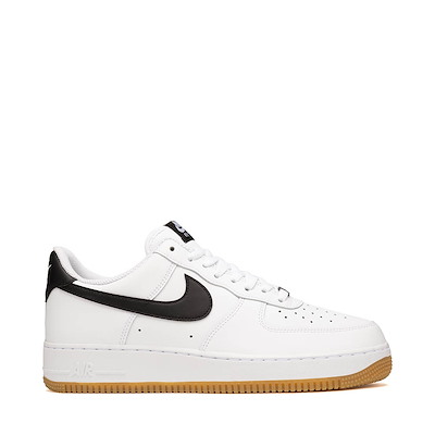 Main view of Mens Nike Air Force 1 '07 Athletic Shoe - White / Black / Gum Light Brown