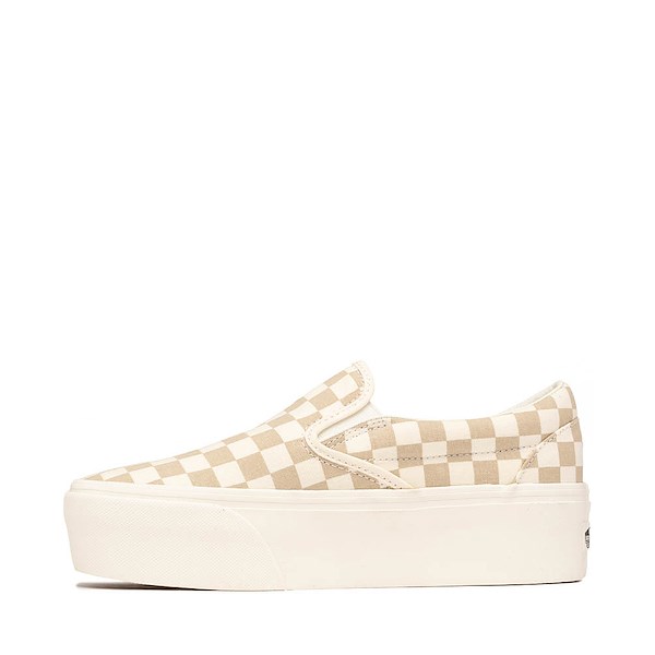 alternate view Vans Classic Slip-On Stackform Checkerboard Skate Shoe - Brindle BeigeALT1