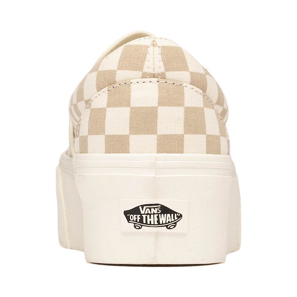alternate view Vans Classic Slip-On Stackform Checkerboard Skate Shoe - Brindle BeigeALT4