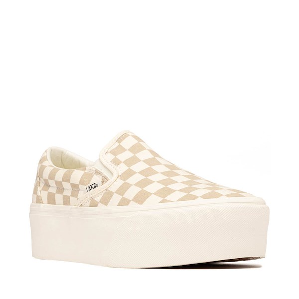 alternate view Vans Classic Slip-On Stackform Checkerboard Skate Shoe - Brindle BeigeALT5