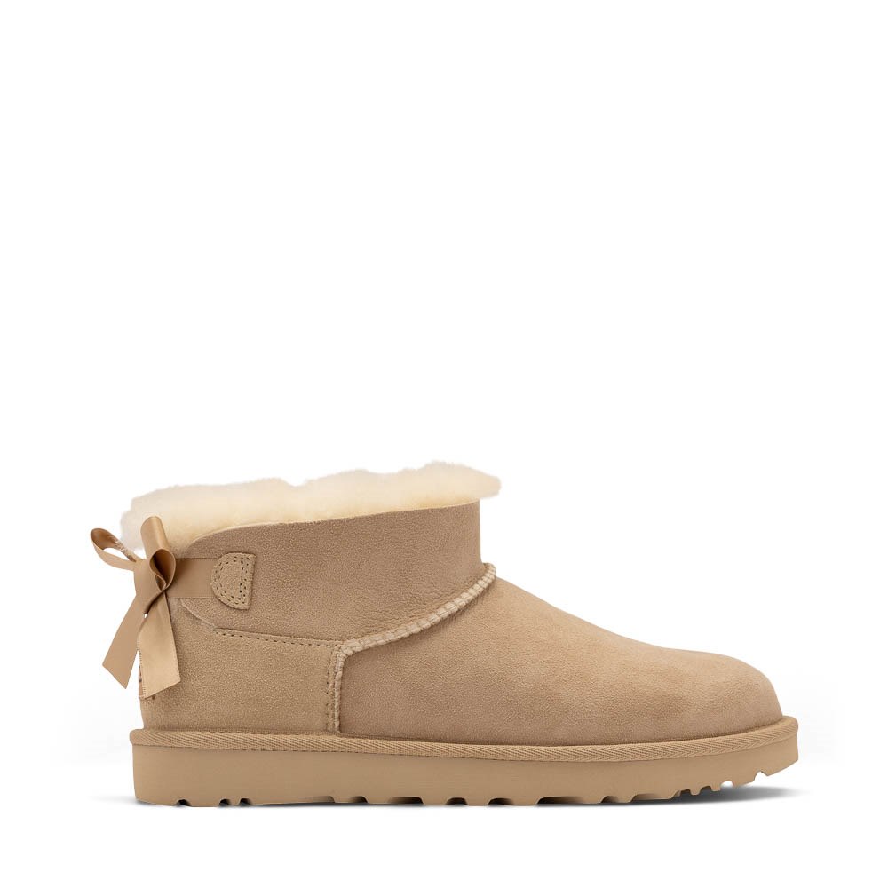 Womens UGG&reg; Ultra Mini Bailey Bow Boot - Sand