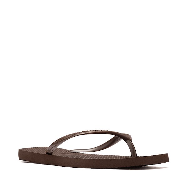 alternate view Womens Havaianas Slim Square Flip-Flop - Dark BrownALT5