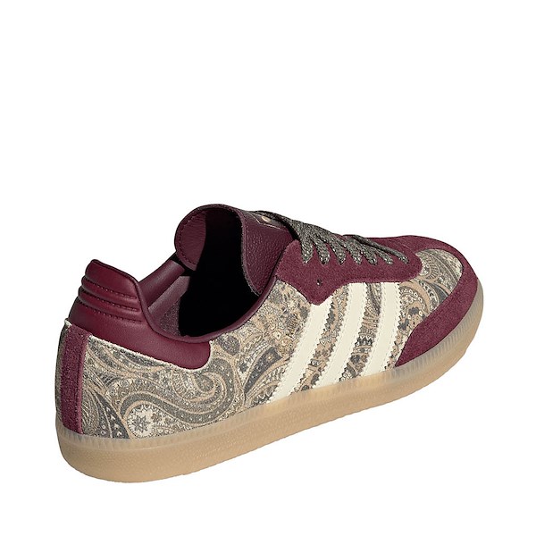 alternate view Womens adidas x Liberty London Samba OG Athletic Shoe - Maroon / Warm Vanilla / Olive StrataALT4