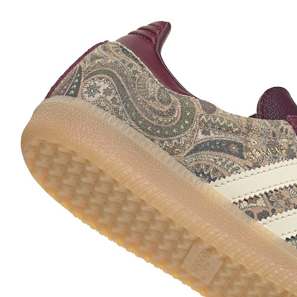 alternate view Womens adidas x Liberty London Samba OG Athletic Shoe - Maroon / Warm Vanilla / Olive StrataALT4B