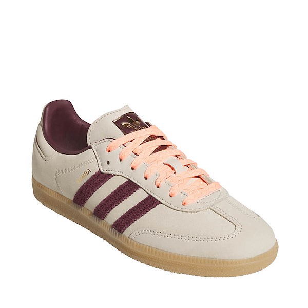 alternate view Womens adidas Samba OG Athletic Shoe - Wonder White / Maroon / Frozen TurboALT5