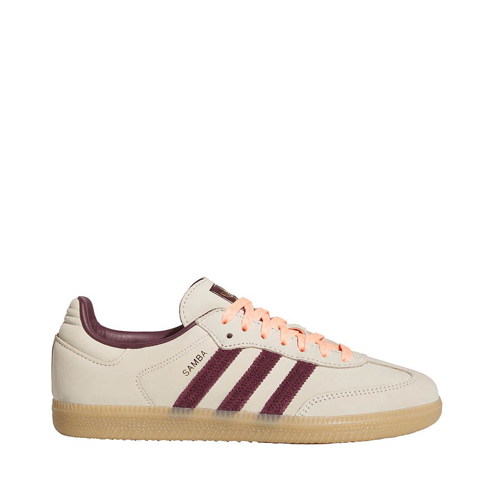 Womens adidas Samba OG Athletic Shoe - Wonder White / Maroon / Frozen Turbo