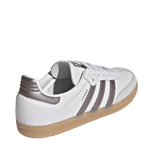 alternate view Womens adidas Samba OG Long Tongue Athletic Shoe - Cloud White / Coffee Metallic / Gum 4ALT4