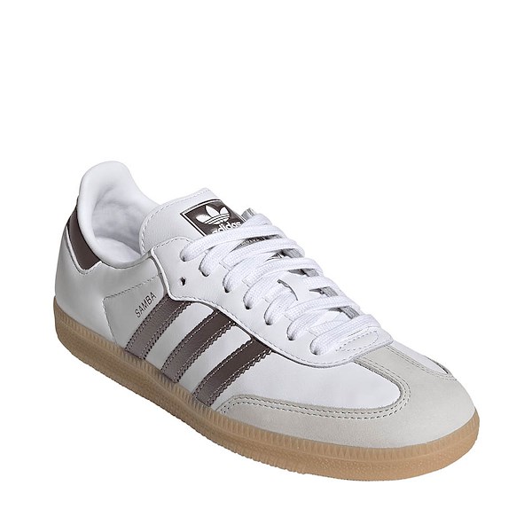 alternate view Womens adidas Samba OG Long Tongue Athletic Shoe - Cloud White / Coffee Metallic / Gum 4ALT5