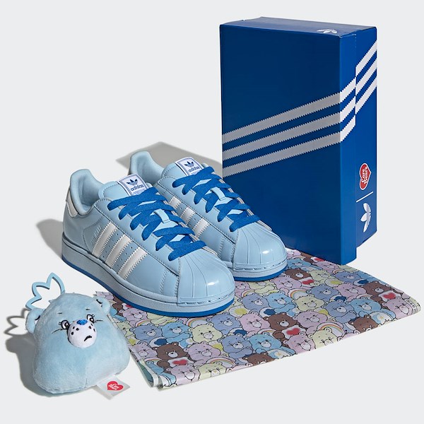 alternate view Womens adidas x Care Bears Superstar II Athletic Shoe - Clear Sky / Cloud White / BluebirdALT1D