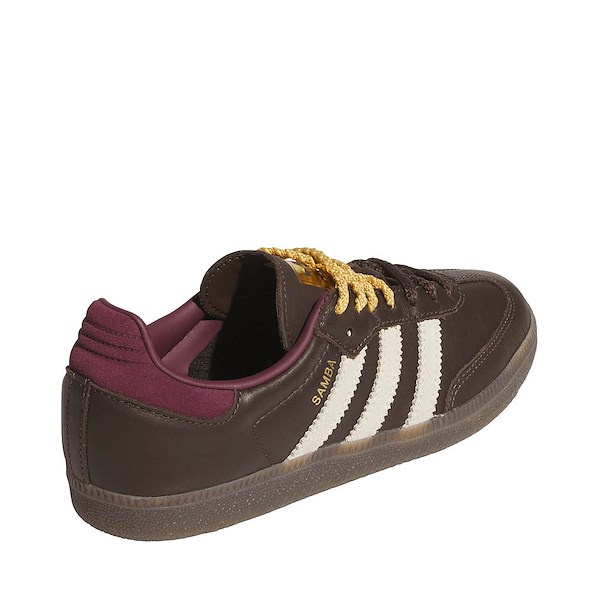 alternate view Womens adidas Samba OG Quad Lace Athletic Shoe - Brown / Warm Vanilla / MaroonALT4