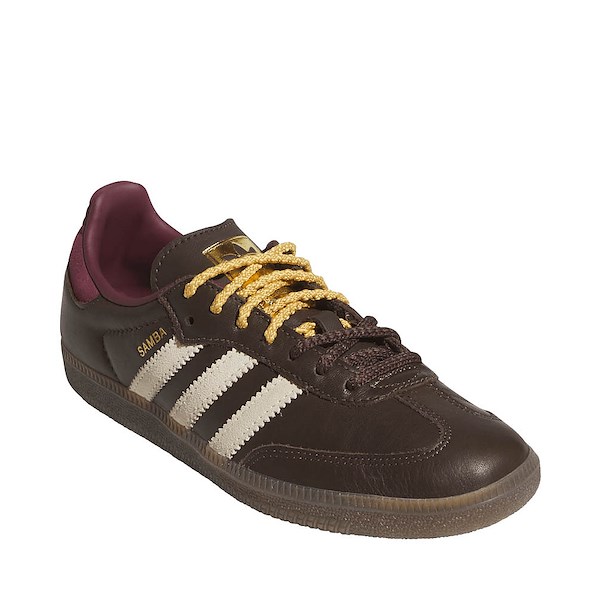 alternate view Womens adidas Samba OG Quad Lace Athletic Shoe - Brown / Warm Vanilla / MaroonALT5