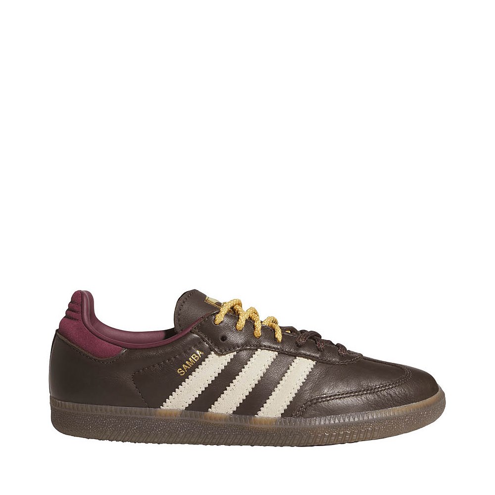 Womens adidas Samba OG Quad Lace Athletic Shoe - Brown / Warm Vanilla / Maroon