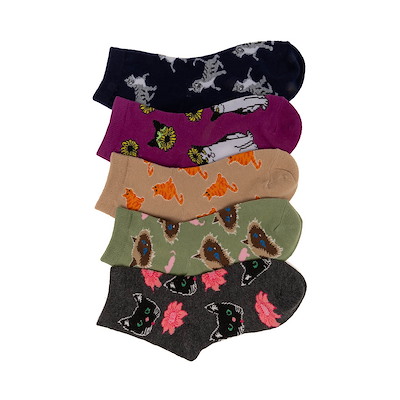 Main view of Pretty Kitty Glow Quarter Socks 5-Pack - Little Kid - Multicolor