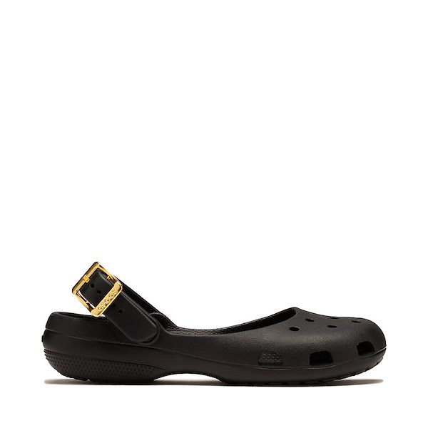 alternate view Womens Crocs Classic Metallic Buckle Ballet Flat - Black / GoldALT1A