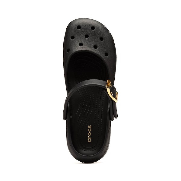 alternate view Womens Crocs Classic Metallic Buckle Ballet Flat - Black / GoldALT2