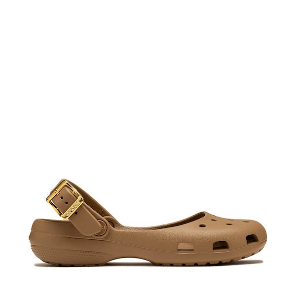 alternate view Womens Crocs Classic Metallic Buckle Ballet Flat - Sepia / GoldALT1A