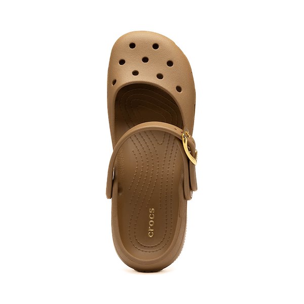 alternate view Womens Crocs Classic Metallic Buckle Ballet Flat - Sepia / GoldALT2