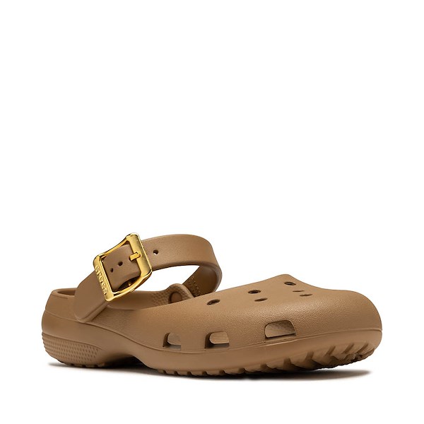 alternate view Womens Crocs Classic Metallic Buckle Ballet Flat - Sepia / GoldALT5